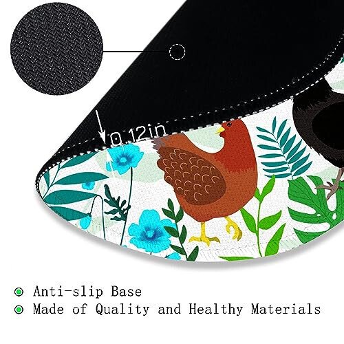 Мышь Gctriki Chicken Mouse Pad для стола, милый офисный декор для женщин, маленькая круглая мышь, сшитые края, нескользящее резиновое основание, персонализированные компьютерные коврики для мыши, смешные аксессуары для рабочего стола - 6