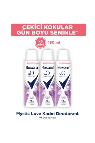 Mystic Love Women's Spray Deodorant 0% Aluminum 48 Hour Protection Against Body Odor 150 ml X3 - 1