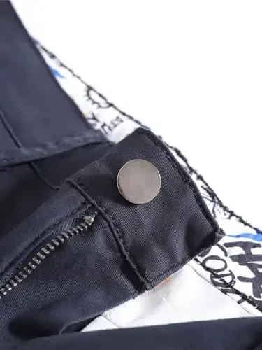 MZNBURAM Erkaklar uchun Slim-Fit Stretch Paxta Moda Toraytirilgan Kundalik Chino Shimlar - 4