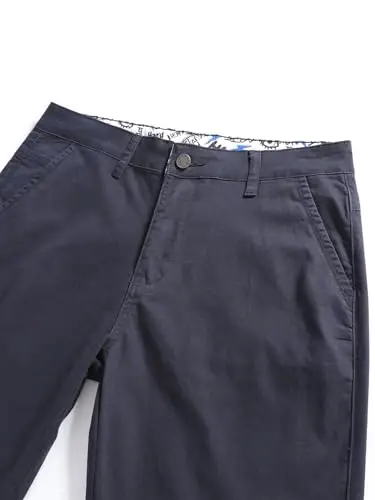 MZNBURAM Erkaklar uchun Slim-Fit Stretch Paxta Moda Toraytirilgan Kundalik Chino Shimlar - 3