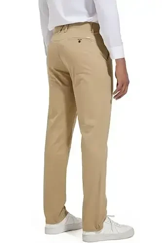 MZNBURAM Erkaklar uchun tor kesimli strech paxtali moda konusli kundalik chino shimlar - 5