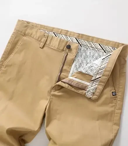 MZNBURAM Erkaklar uchun tor kesimli stretch paxtali moda toraygan kundalik chino shimlar - 3