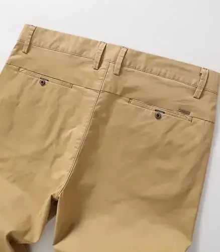 MZNBURAM Erkaklar uchun tor kesimli stretch paxtali moda toraygan kundalik chino shimlar - 4