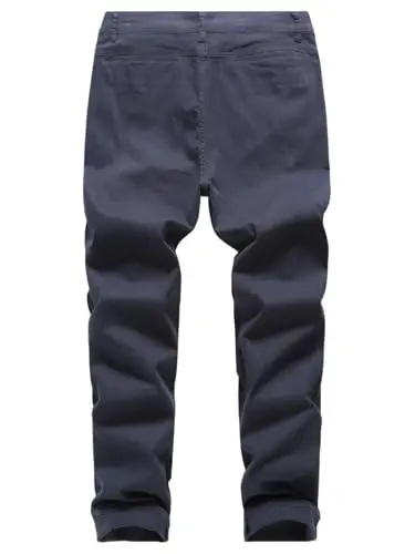 MZNBURAM Men's Slim-Fit Stretch Cotton Fashion Tapered Casual Chino Pants - 2