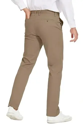 MZNBURAM Men's Slim-Fit Stretch Cotton Fashion Tapered Casual Chino Pants - 5
