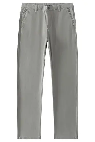 MZNBURAM Men's Slim-Fit Stretch Cotton Fashion Tapered Casual Chino Pants - 1