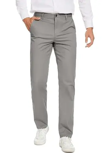 MZNBURAM Men's Slim-Fit Stretch Cotton Fashion Tapered Casual Chino Pants - 4