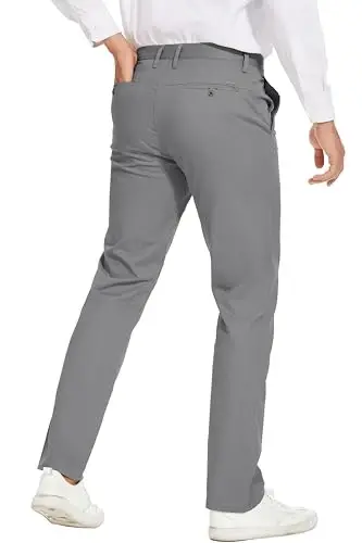 MZNBURAM Men's Slim-Fit Stretch Cotton Fashion Tapered Casual Chino Pants - 5
