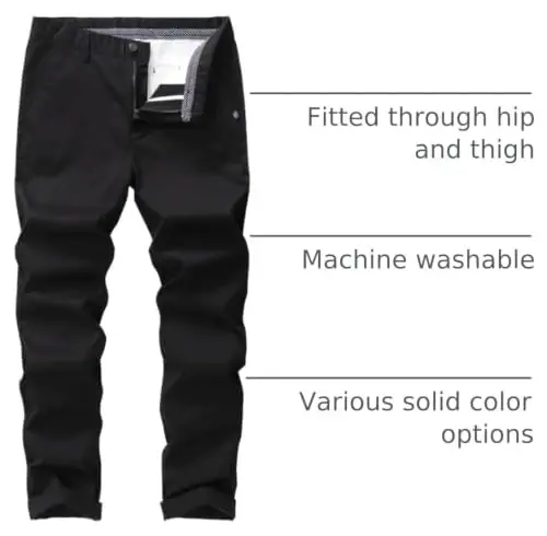 MZNBURAM Erkek Slim-Fit Streç Pamuklu Moda Daralan Casual Chino Pantolon 
