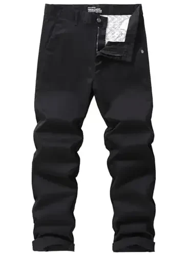 MZNBURAM Men's Slim-Fit Stretch Cotton Fashion Tapered Casual Chino Pants 