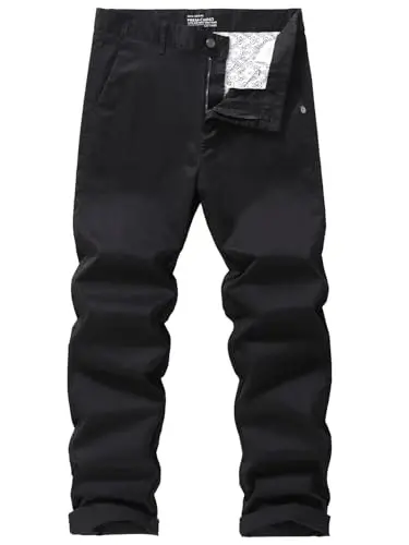 MZNBURAM Men's Slim-Fit Stretch Cotton Fashion Tapered Casual Chino Pants - 1