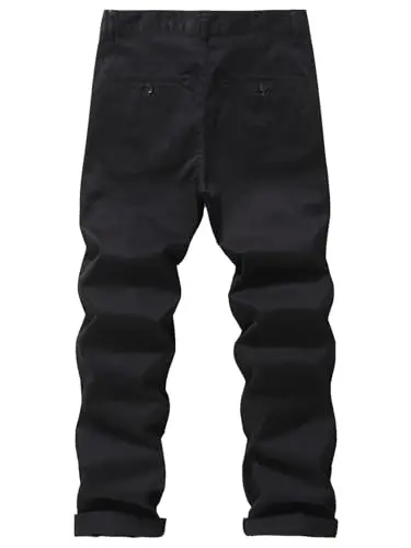 MZNBURAM Men's Slim-Fit Stretch Cotton Fashion Tapered Casual Chino Pants - 2