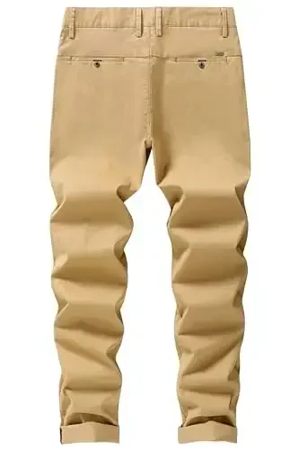 MZNBURAM Men's Slim-Fit Stretch Cotton Fashion Tapered Casual Chino Pants - MODAZONE (1)