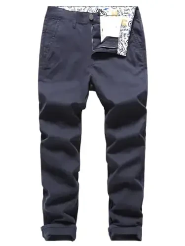 MZNBURAM Men's Slim-Fit Stretch Cotton Fashion Tapered Casual Chino Pants - 1