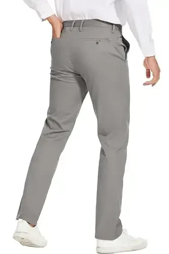 MZNBURAM Men's Slim-Fit Stretch Cotton Fashion Tapered Casual Chino Pants - 5