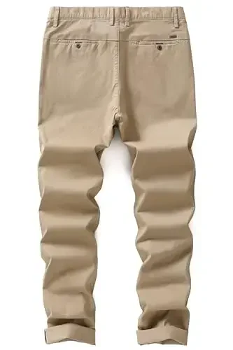 MZNBURAM Men's Slim-Fit Stretch Cotton Fashion Tapered Casual Chino Pants - 2