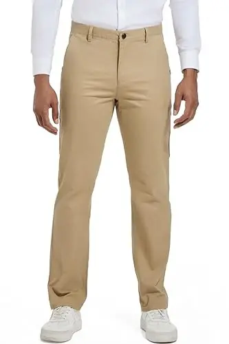 MZNBURAM Men's Slim-Fit Stretch Cotton Fashion Tapered Casual Chino Pants - 4