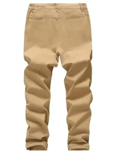 MZNBURAM Men's Slim-Fit Stretch Cotton Fashion Tapered Casual Chino Pants - 2