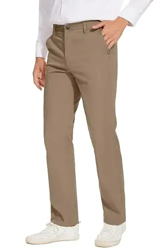 MZNBURAM Men's Slim-Fit Stretch Cotton Fashion Tapered Casual Chino Pants - 4