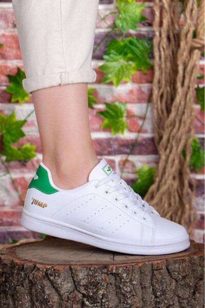 N 15306-07 White Green Unisex Casual Walking Sneakers - 5