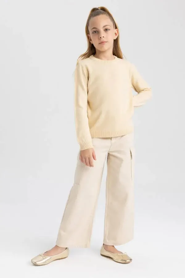 N8505a623au girls' school sweater with a polo collar - 2