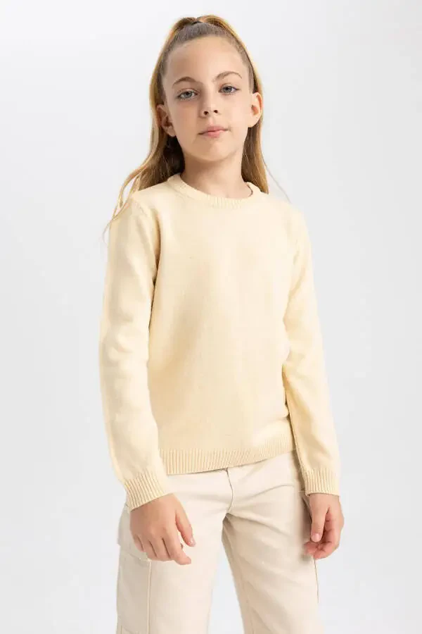N8505a623au girls' school sweater with a polo collar - 4