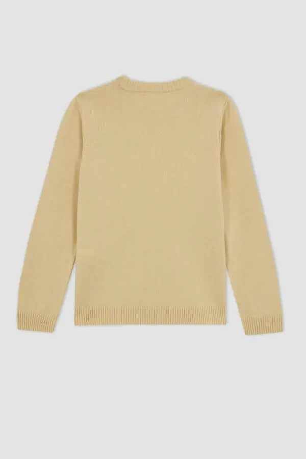 N8505a623au girls' school sweater with a polo collar - 8