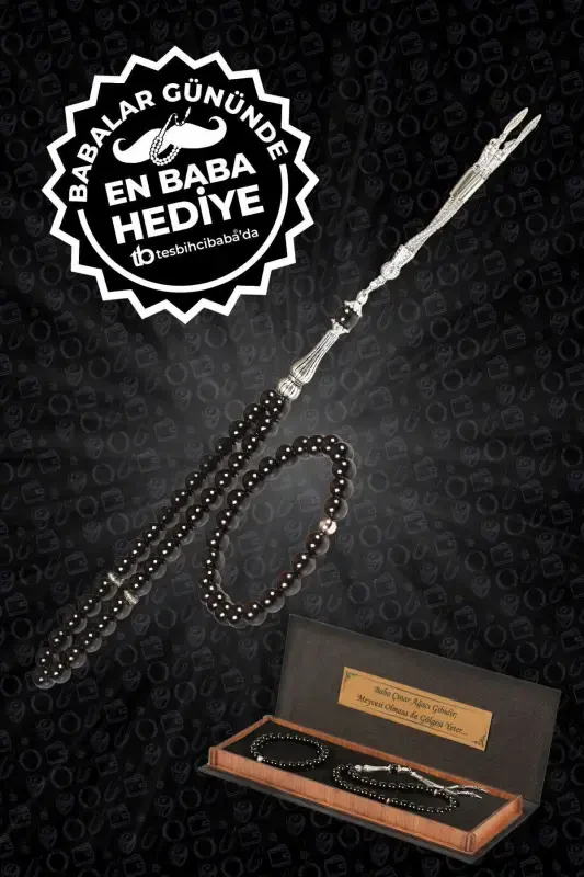 Набор четок и браслетов из натурального камня, лучший подарок, стильный подарок для отца, в подарочной коробке - оникс - 1