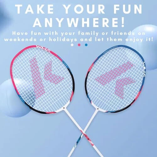 Набор для бадминтона Kawasaki Professional Graphite Badminton Racket Легкий и высокопроизводительный для спорта, тренировок и развлечений, включая 3 воланчика для бадминтона, 2 накладки и сумку для переноски - 9