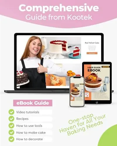 Набор для кондитерских изделий Kootek из 32 деталей с 24 насадками для крема, 2 многоразовыми кондитерскими мешками 12 дюймов, многоразовые кондитерские мешки и насадки, набор для украшения тортов для глазури, печенья, кексов - 6