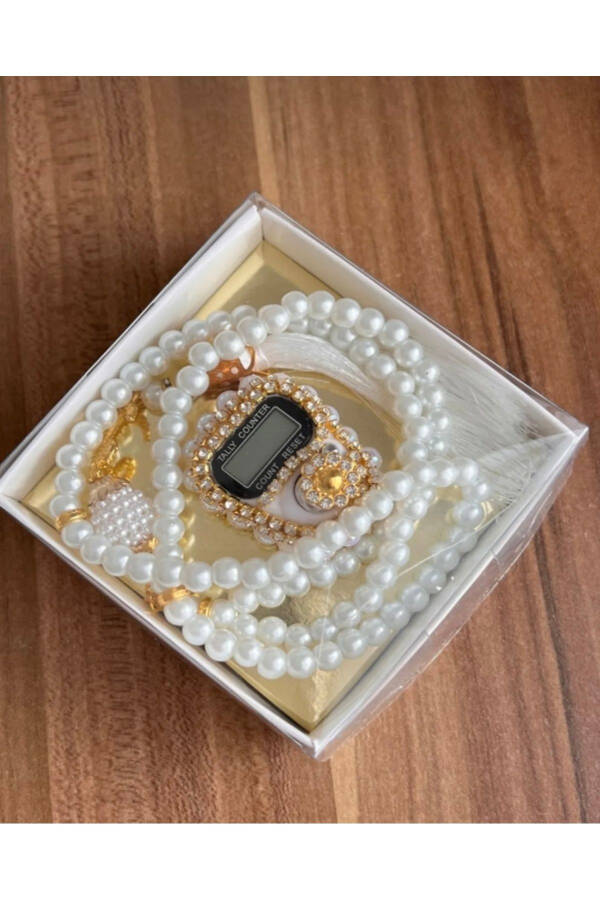 Набор для молитвы с каменными четками и жемчужным тасбихом - 2