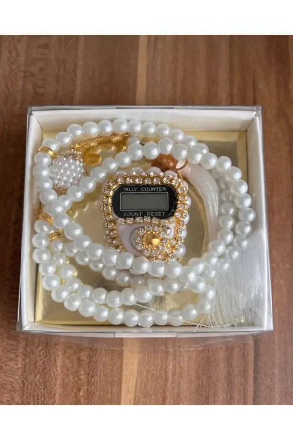 Набор для молитвы с каменными четками и жемчужным тасбихом - 1