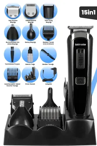 Набор для мужского ухода Oscar Wireless Full 10 в 1 из нержавеющей стали - 5