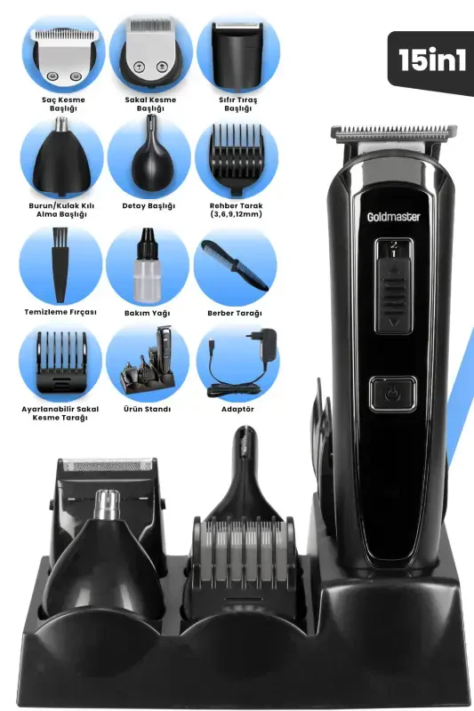 Набор для мужского ухода Oscar Wireless Full 10 в 1 из нержавеющей стали - 5