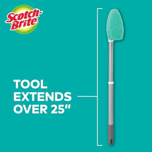 Набор для мытья ванн и плитки Scotch-Brite Extendable Tub & Tile Scrubber Kit, включает 1 ручку и 3 не царапающие моющие губки - 4