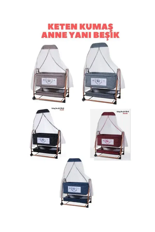 Набор для новорожденного King: коляска, люлька, кроватка, ходунки, стульчик для кормления, сумка. - 3