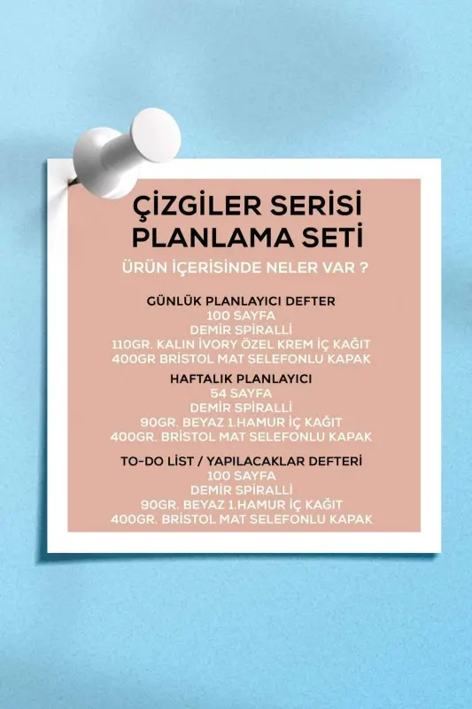 Набор для планирования | 3 отдельных специальных продукта | Ежедневник Еженедельник Список дел - Линии - 5