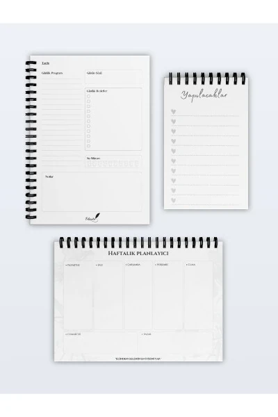 Набор для планирования из 3 предметов, Ежедневник, Еженедельник, Список дел - Специальный набор для планирования - FOBINOTE (1)
