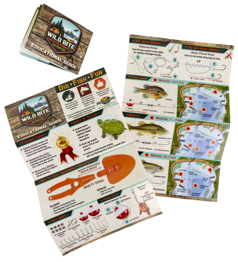 Набор для рыбалки Flambeau Outdoors Wild Bite Panfish 25 предметов, детский, синий, пластик, 27,3 см - 6