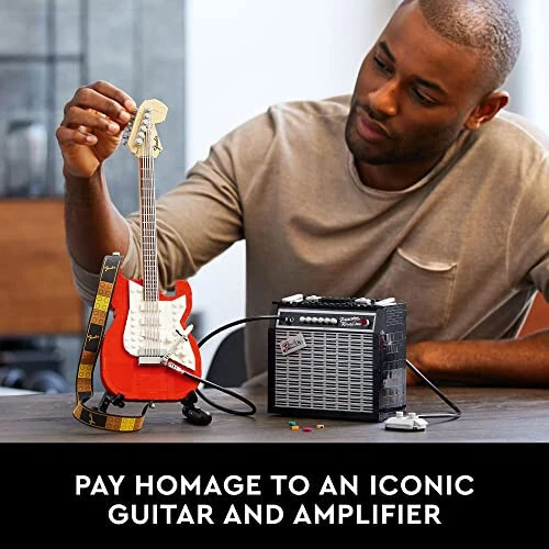 Набор для сборки модели гитары LEGO Ideas Fender Stratocaster 21329 своими руками для любителей музыки, дополненный усилителем Princeton Reverb 65 и подлинными аксессуарами, лучший способ сделать крутой подарок - 6