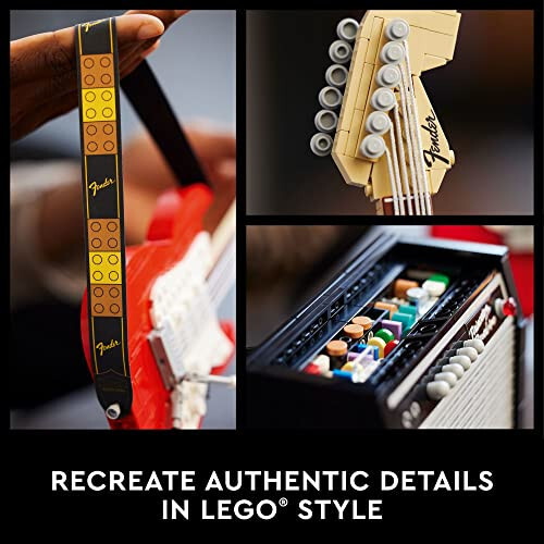 Набор для сборки модели гитары LEGO Ideas Fender Stratocaster 21329 своими руками для любителей музыки, дополненный усилителем Princeton Reverb 65 и подлинными аксессуарами, лучший способ сделать крутой подарок - 3