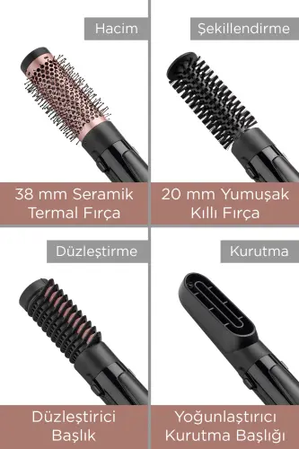 Набор для укладки волос Babyliss Perfect Finish с горячим воздухом (4 аксессуара) - As126e - 7