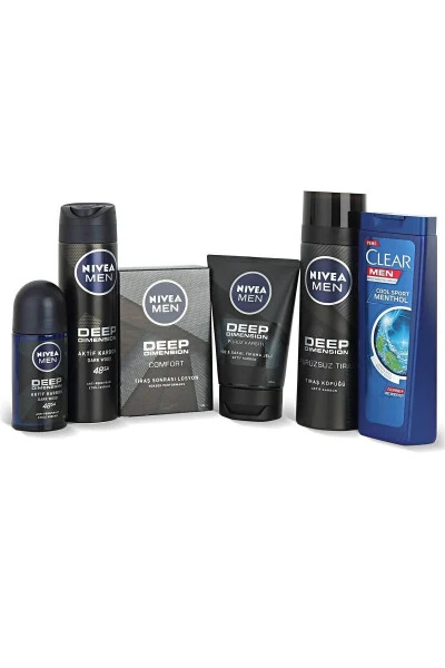 Набор для ухода за кожей Men для мужчин + Шампунь Clear Men с ментолом 180 мл - NIVEA
