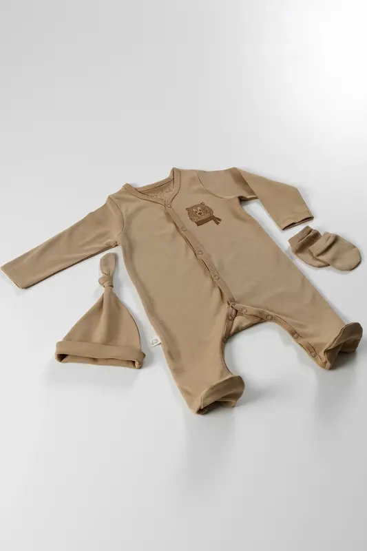 Набор для выписки из роддома Cool Bear для новорожденных Unisex, 3 предмета, органический хлопок, мини-набор - 4