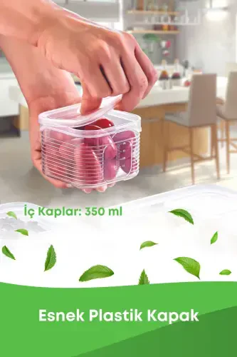 Набор герметичных контейнеров для хранения объемом 7 шт. - набор для завтрака и пикника - подходит для морозильной камеры и микроволновой печи - GRİMOR LIFE (1)