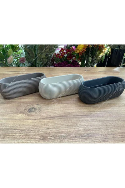 Набор горшков из 2 размеров Коралловый Длинный Бежевый Karasu Пластиковый набор горшков для суккулентов для балкона - 14