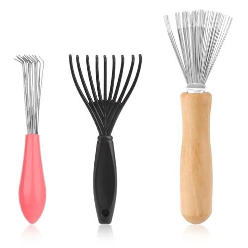 Comb and Brush Cleaner Tool Set - 3 Pieces with Rake Design for Home and Salon Use - Trinkrittey