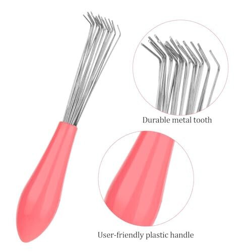 Comb and Brush Cleaner Tool Set - 3 Pieces with Rake Design for Home and Salon Use - 7