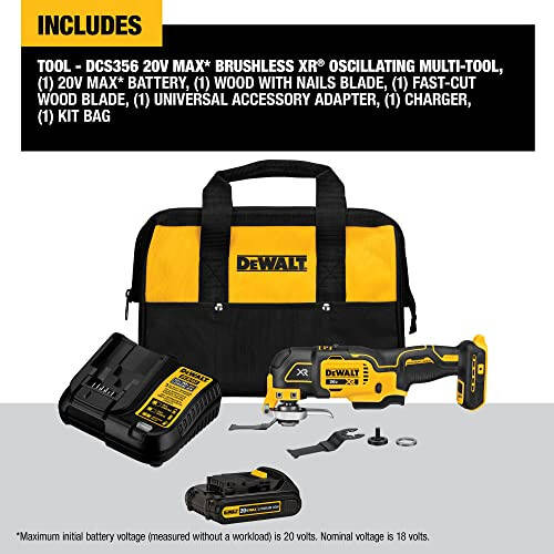 Набор инструментов для колебаний DEWALT 20V MAX XR, 3 скорости (DCS356C1) - 3