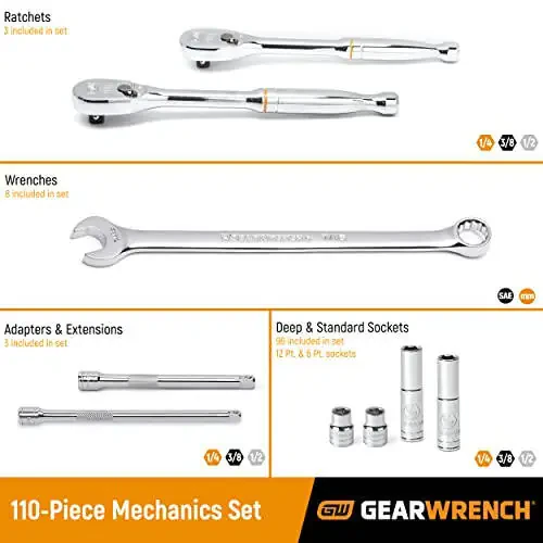 Набор инструментов GEARWRENCH 110 предметов 1/4